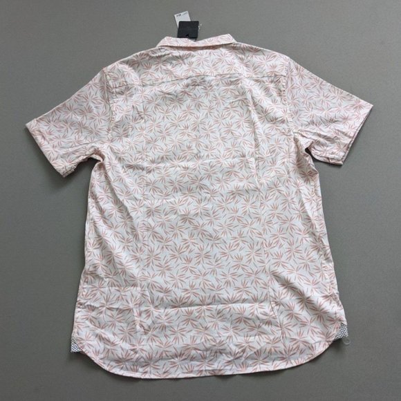 Magaschoni Man Size SMALL Button Shirt White Salmon Short Sleeve Tropical NEW Co - Picture 8 of 8